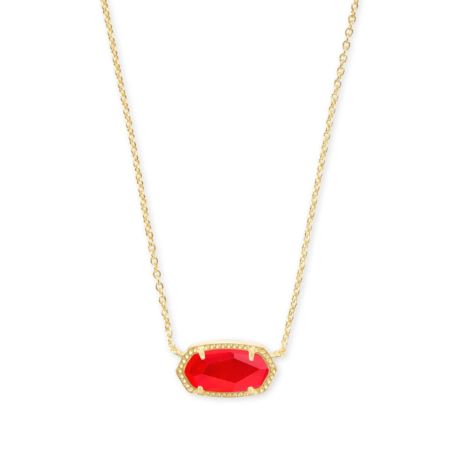Elisa Gold Pendant Necklace in Red Illusion