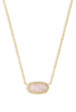 KENDRA SCOTT DESIGN Elisa Gold Pendant Necklace in Rose Quartz