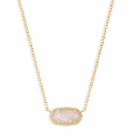 KENDRA SCOTT DESIGN Elisa Gold Pendant Necklace in Rose Quartz