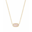 Elisa Gold Pendant Necklace in Rose Quartz