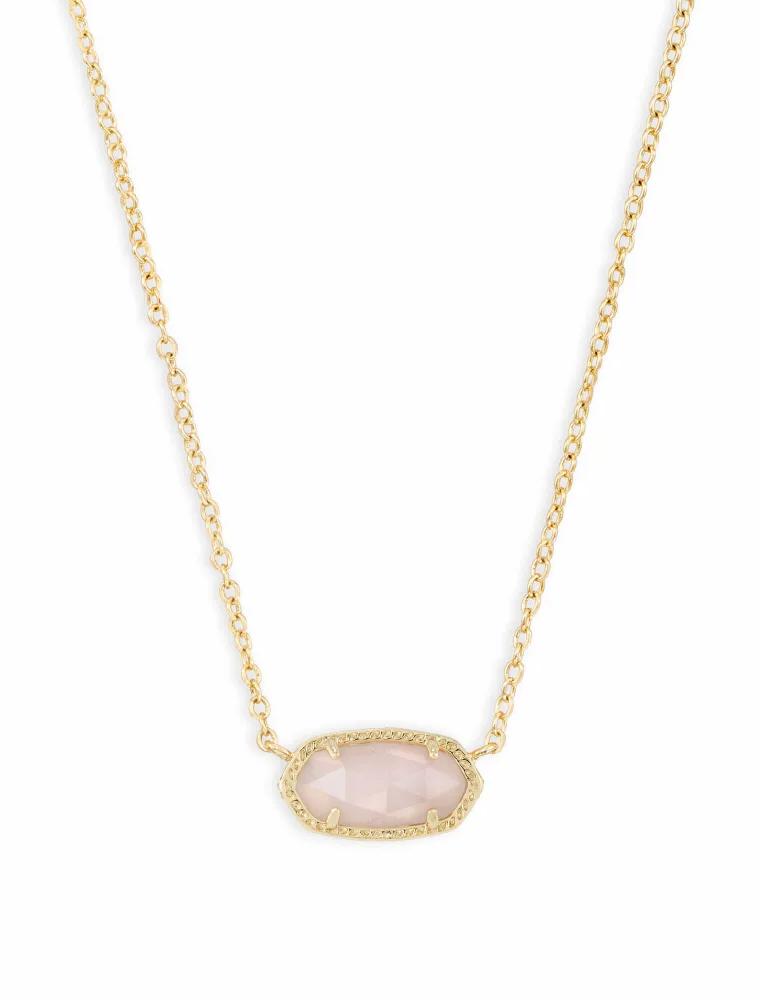 KENDRA SCOTT DESIGN Elisa Gold Pendant Necklace in Rose Quartz