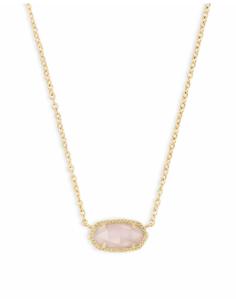 KENDRA SCOTT DESIGN Elisa Gold Pendant Necklace in Rose Quartz
