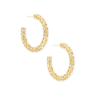 KENDRA SCOTT DESIGN Maggie Gold Filigree Small Hoop Earrings