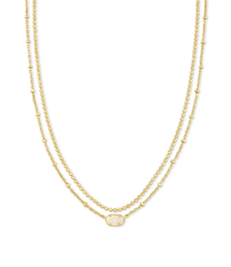 KENDRA SCOTT DESIGN Emilie Gold Multi Strand Necklace in Iridescent Drusy