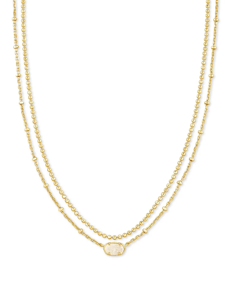 KENDRA SCOTT DESIGN Emilie Gold Multi Strand Necklace in Iridescent Drusy