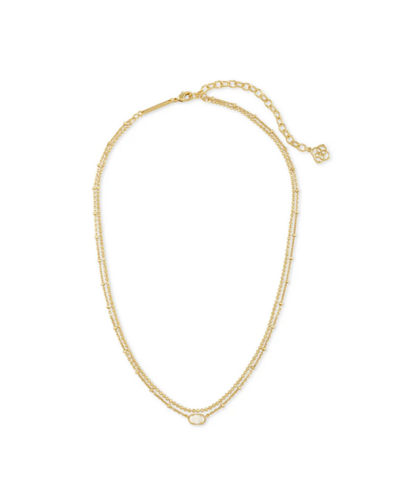 KENDRA SCOTT DESIGN Emilie Gold Multi Strand Necklace in Iridescent Drusy