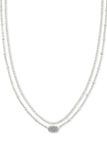 KENDRA SCOTT DESIGN Emilie Silver Multi Strand Necklace in Platinum Drusy