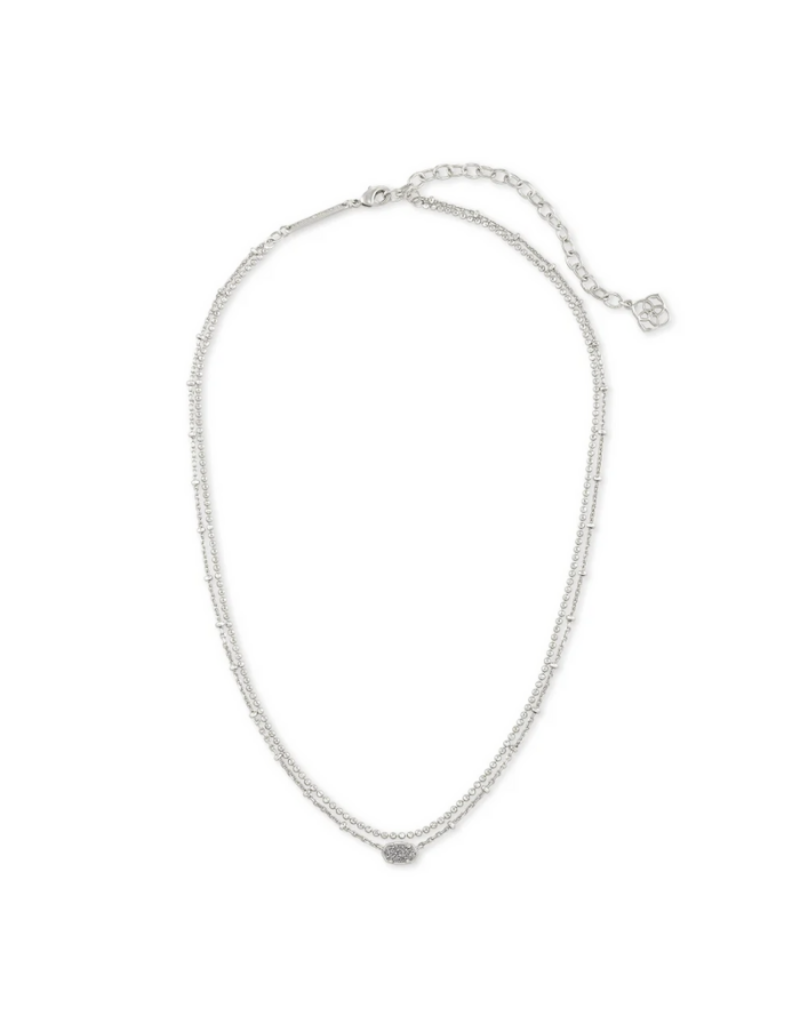 KENDRA SCOTT DESIGN Emilie Silver Multi Strand Necklace in Platinum Drusy