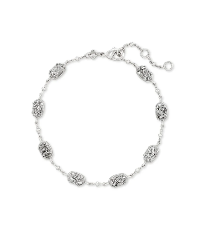 Emilie Silver Chain Bracelet in Platinum Drusy