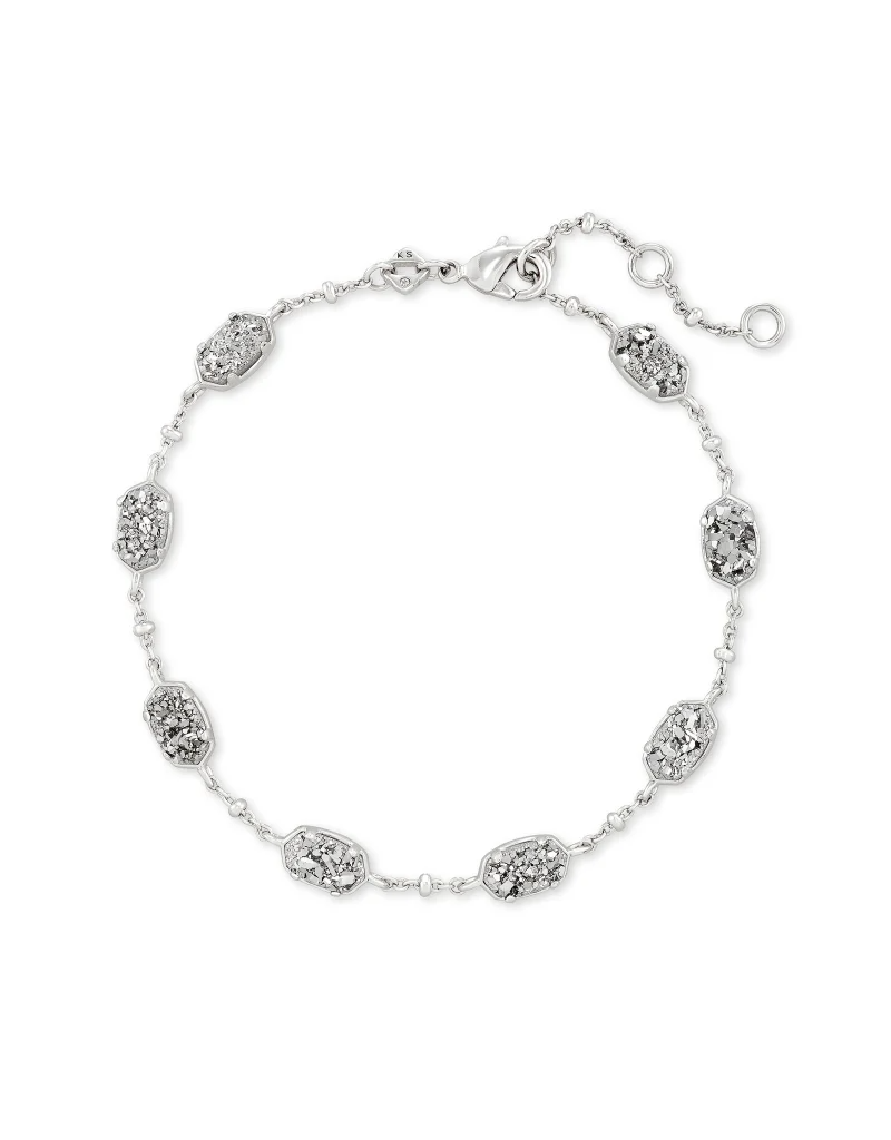 KENDRA SCOTT DESIGN Emilie Silver Chain Bracelet in Platinum Drusy