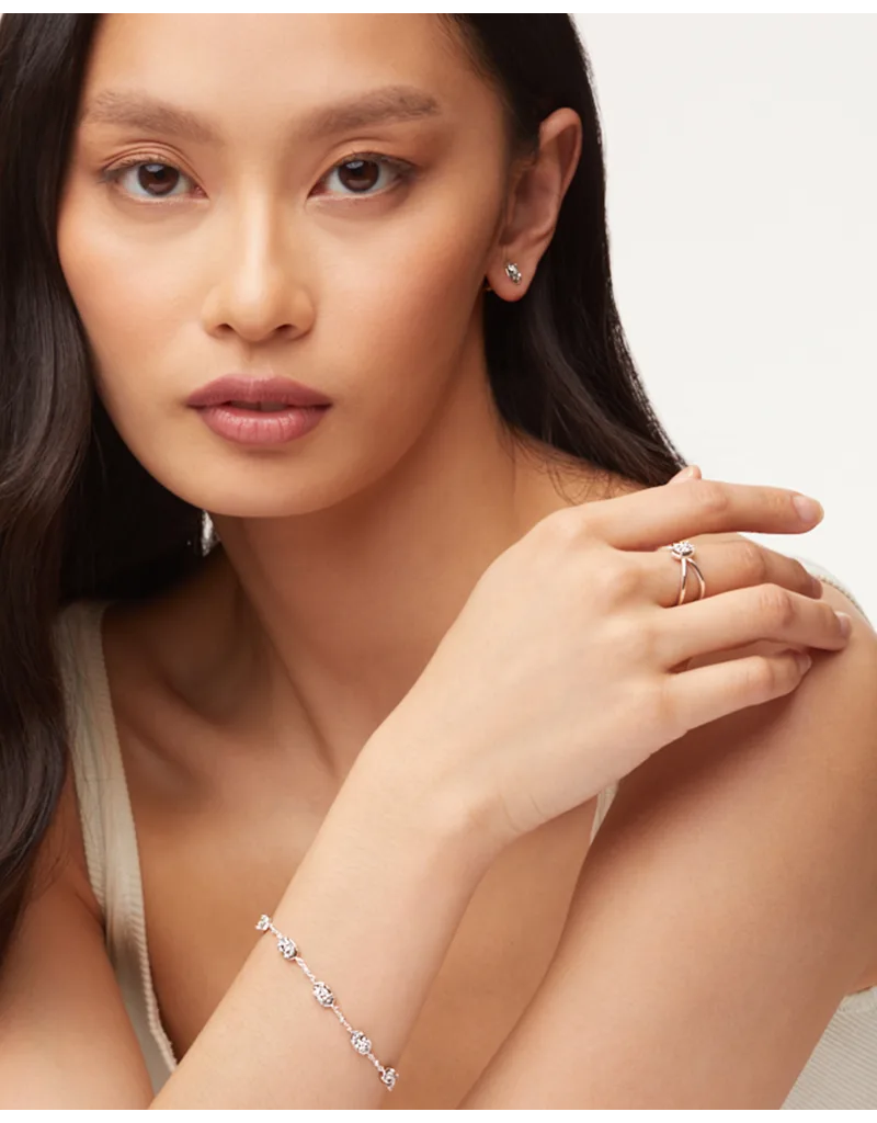 KENDRA SCOTT DESIGN Emilie Silver Chain Bracelet in Platinum Drusy