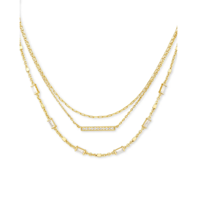 Addison Gold Triple Strand Necklace
