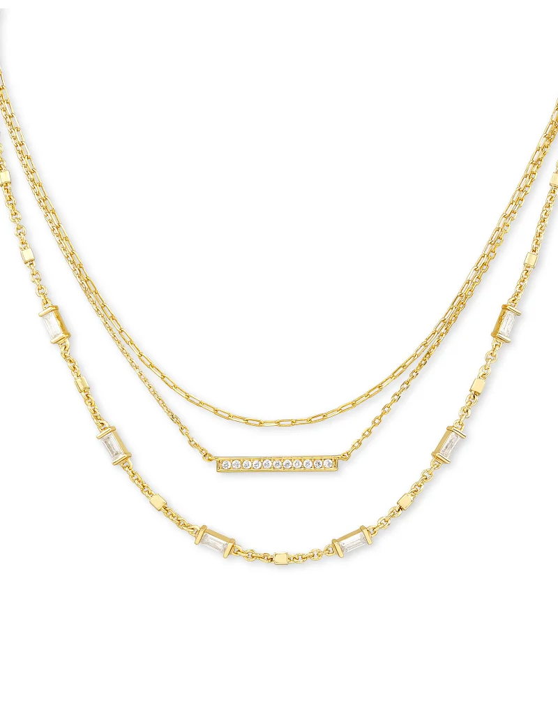 KENDRA SCOTT DESIGN Addison Gold Triple Strand Necklace