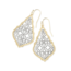 Addie Gold Drop Earrings in Silver Filigree Mix