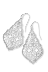 KENDRA SCOTT DESIGN Addie Silver Drop Earrings in Silver Filigree Mix