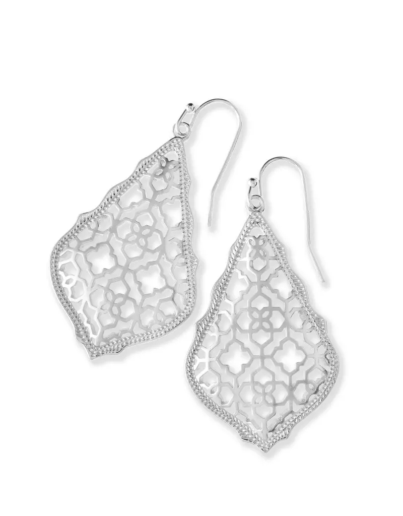 KENDRA SCOTT DESIGN Addie Silver Drop Earrings in Silver Filigree Mix