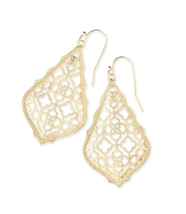 Addie Gold Drop Earrings in Gold Filigree Mix