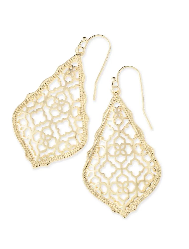 KENDRA SCOTT DESIGN Addie Gold Drop Earrings in Gold Filigree Mix