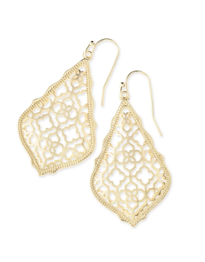 KENDRA SCOTT DESIGN Addie Gold Drop Earrings in Gold Filigree Mix
