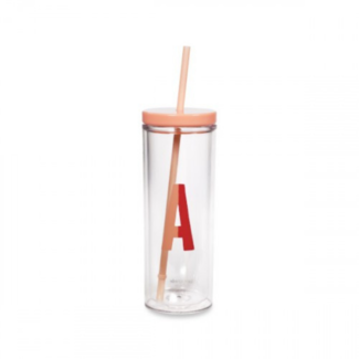 KATE SPADE Sparks of Joy Initial "A" Straw Tumbler