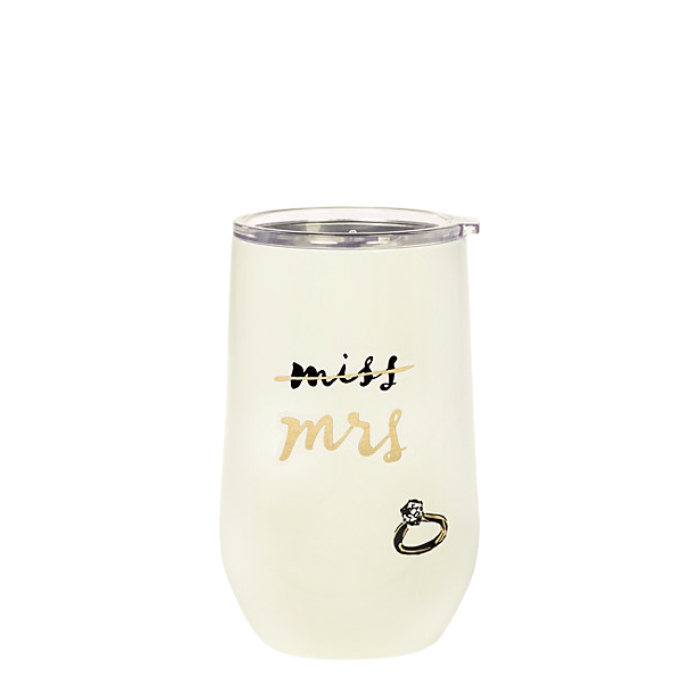 Kate Spade "Miss to Mrs" Stemless Wine Tumbler Her Hide Out