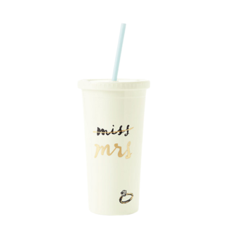 KATE SPADE "Miss to Mrs" Straw Tumbler