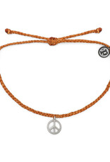 PURA VIDA Peace Sign Bracelet in Burnt Orange/Silver