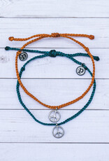 PURA VIDA Peace Sign Bracelet in Burnt Orange/Silver