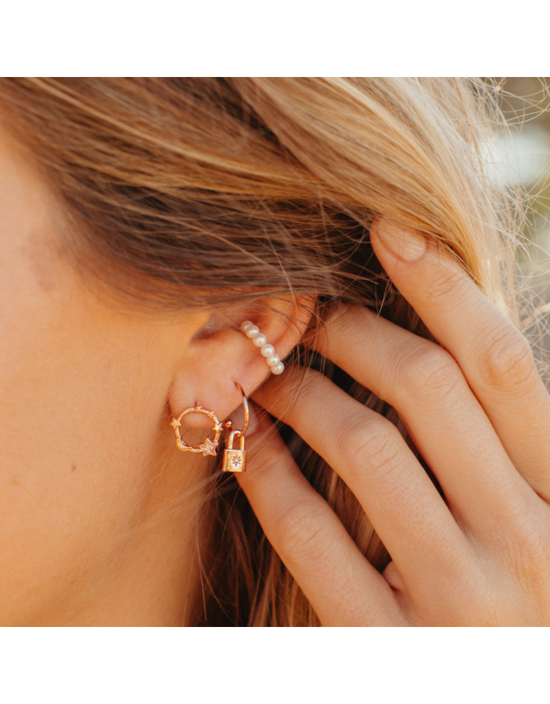 PURA VIDA Lock Hoop Earrings