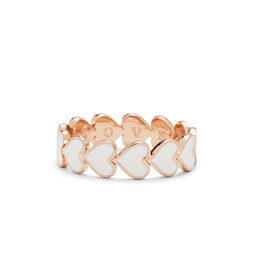 PURA VIDA Love Hearts Band Ring in Rose Gold
