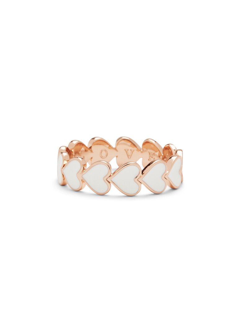 PURA VIDA Love Hearts Band Ring in Rose Gold