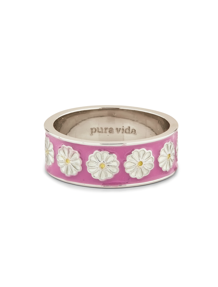 PURA VIDA Dream Daisy Ring in Silver