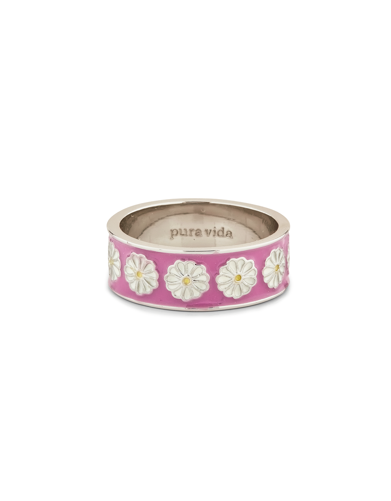 PURA VIDA Dream Daisy Ring in Silver