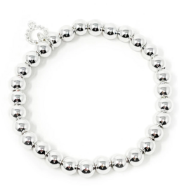 POWERBEADS BY JEN 6mm Silver Hematite Stackable Bracelet