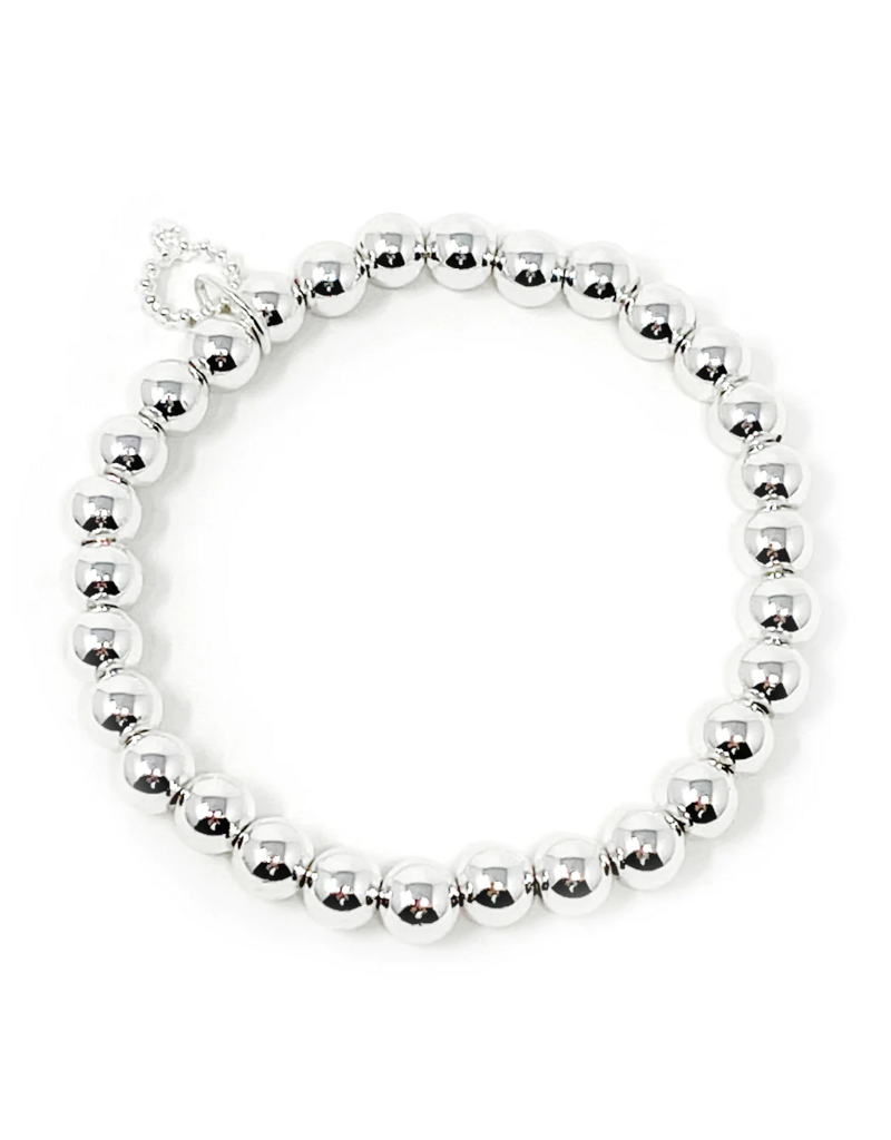 POWERBEADS BY JEN 6mm Silver Hematite Stackable Bracelet