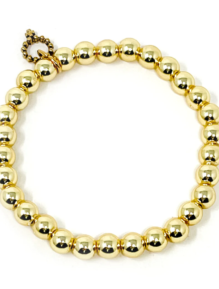 POWERBEADS BY JEN 6mm Gold Hematite Stackable Bracelet