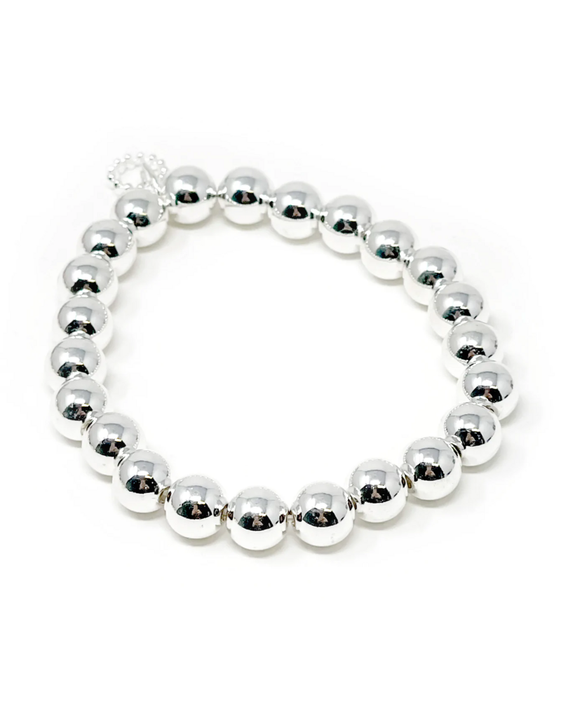 POWERBEADS BY JEN 8mm Silver Hematite Stackable Bracelet
