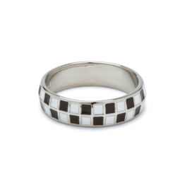 PURA VIDA Black & White Checkerboard Ring