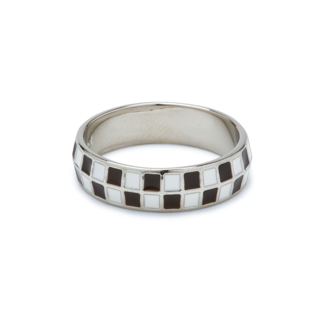 PURA VIDA Black & White Checkerboard Ring