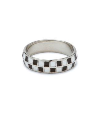 PURA VIDA Black & White Checkerboard Ring