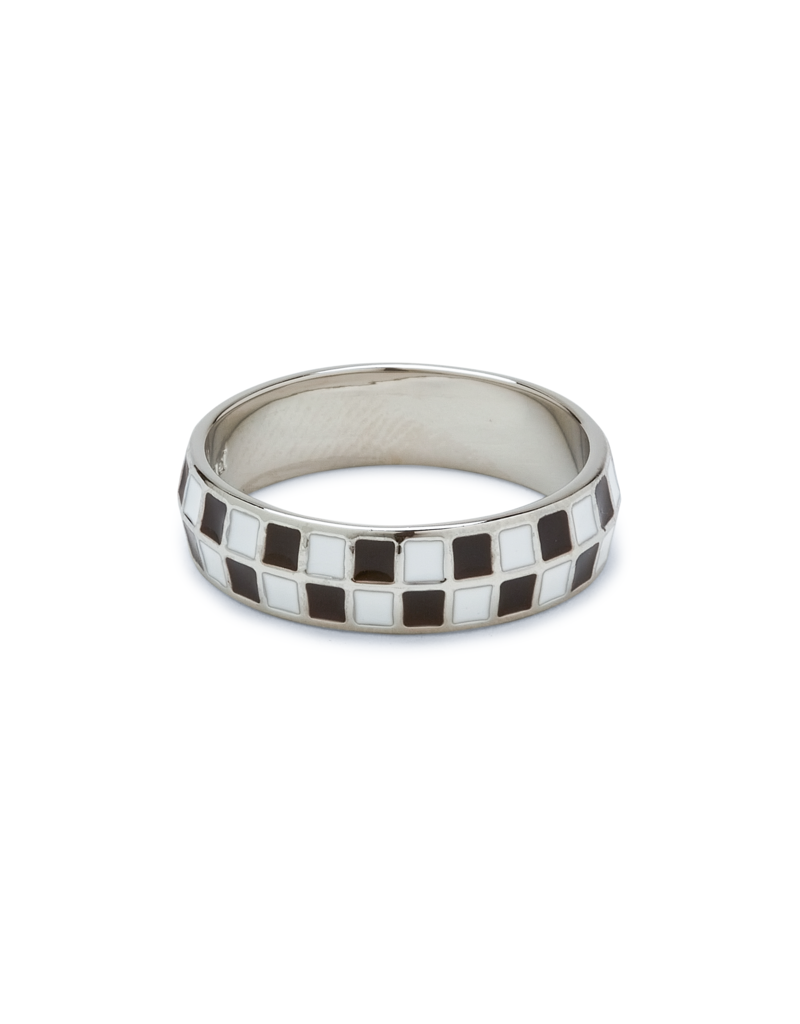 PURA VIDA Black & White Checkerboard Ring