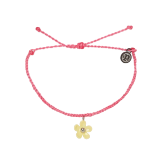 PURA VIDA Solstice Yellow Enamel Flower Charm Bracelet in Pink