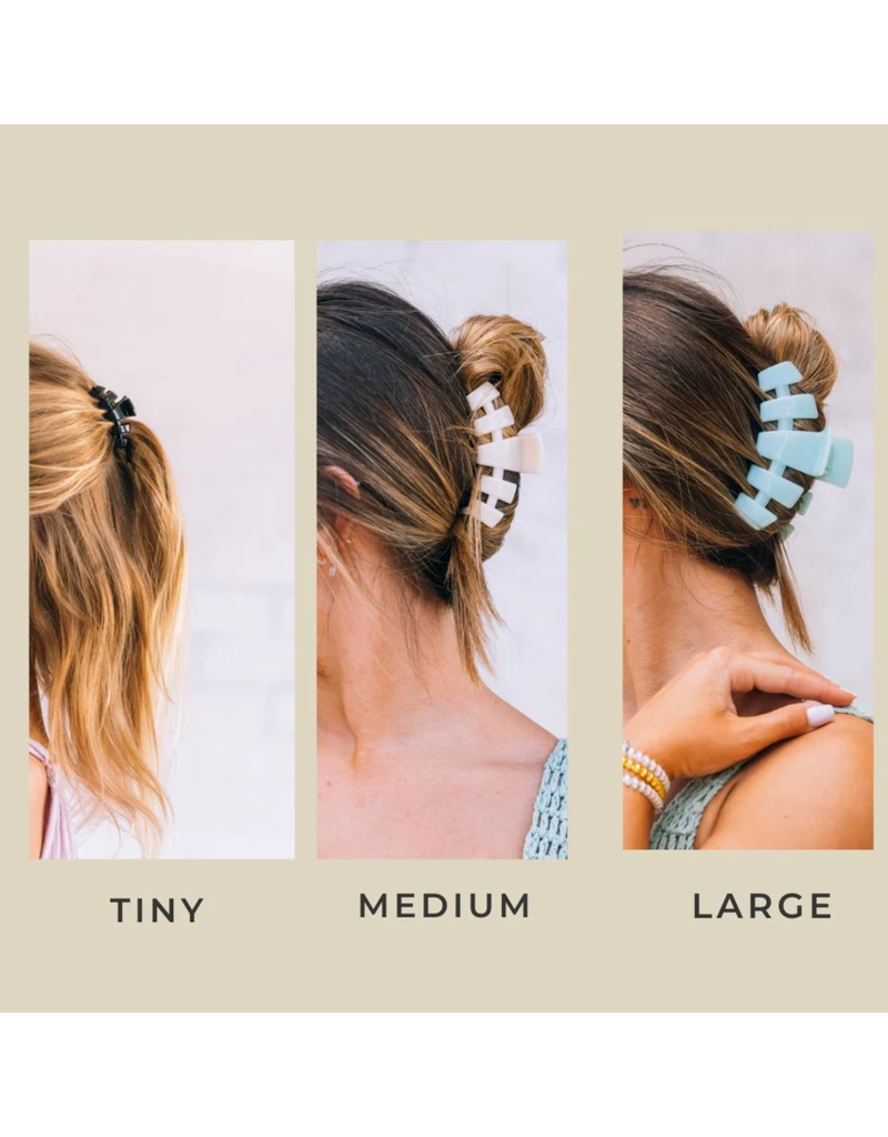 TELETIES Large Classic Claw Hair Clip in Almond Beige