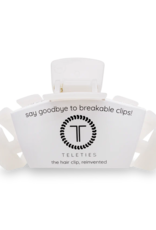 TELETIES Large Classic Claw Hair Clip in Coconut White
