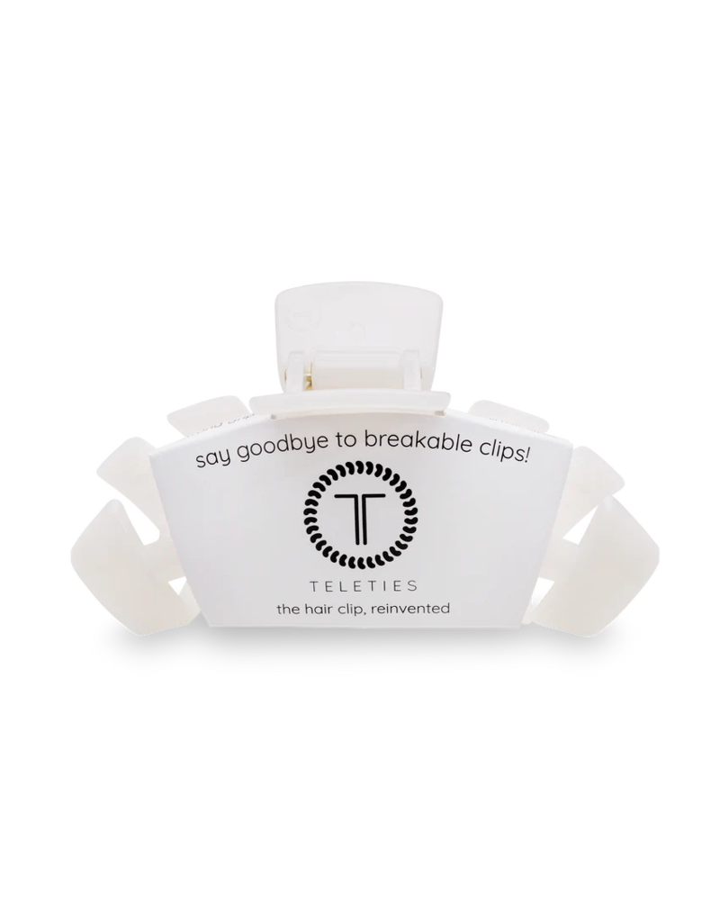 TELETIES Large Classic Claw Hair Clip in Coconut White
