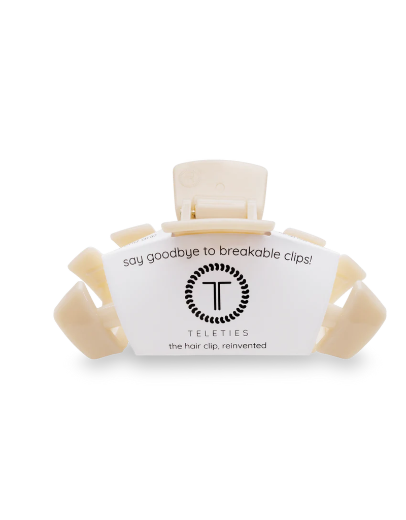 TELETIES Large Classic Claw Hair Clip in Almond Beige