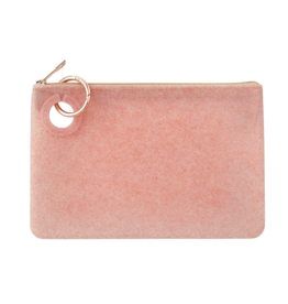 Large Silicone Pouch in Rose Gold Confetti