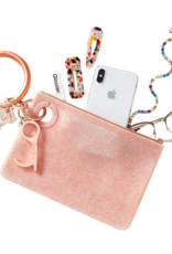 Large Silicone Pouch in Rose Gold Confetti Large Silicone Pouch in Rose Gold Confetti