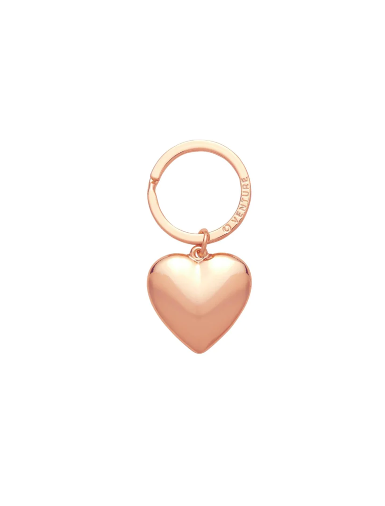 Puffy Heart Charm in Rose Gold