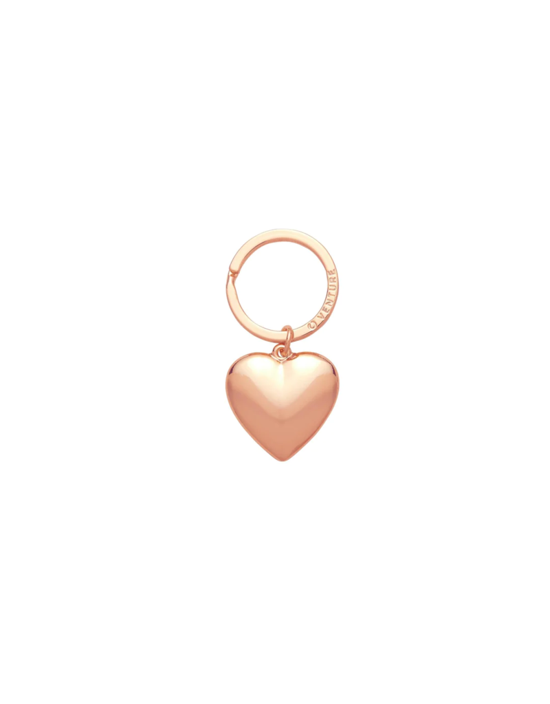 Puffy Heart Charm in Rose Gold